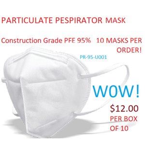Dust respirators 10 per order construction grade